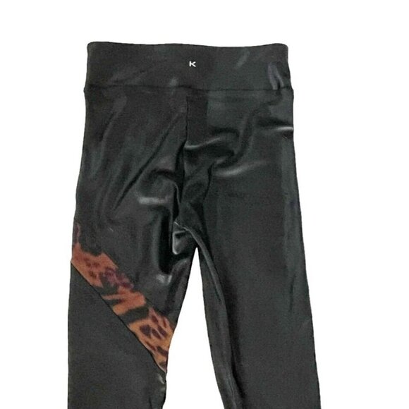 Koral Trek High Rise Cheetara Print Black Leggings Women's Size Small - Picture 8 of 10